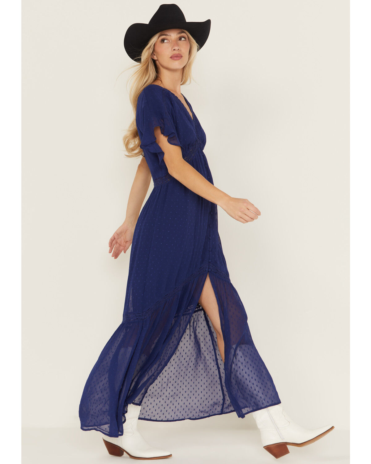 Women's Shyanne Lace Inset High-Low Maxi Dress