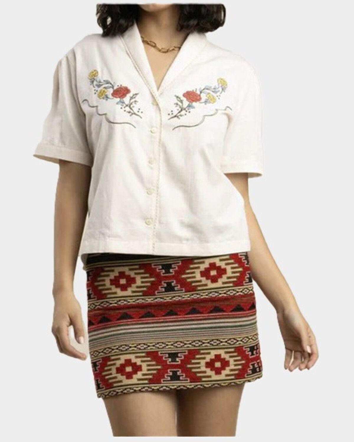 Women's Sendero Provisions Prairie Rose Embroidered Short Sleeve Butto