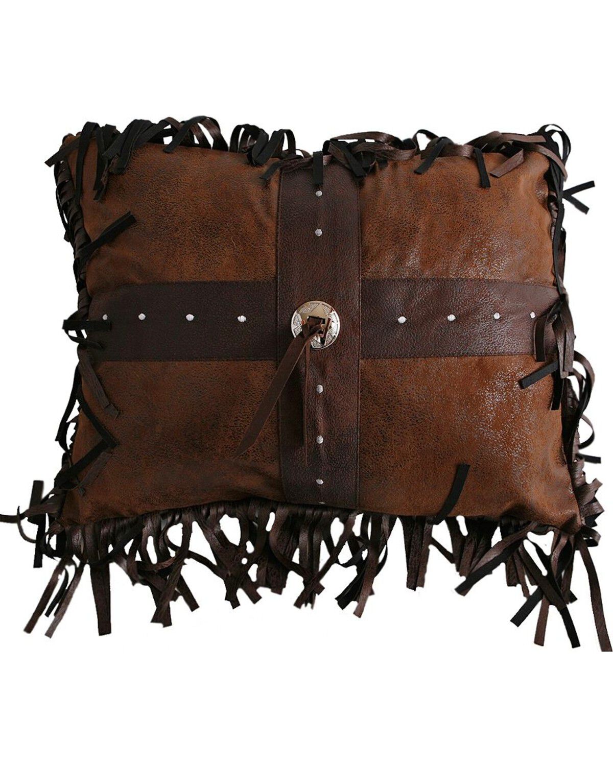 Cross Concho Fringe Pillow - 16" x 20"