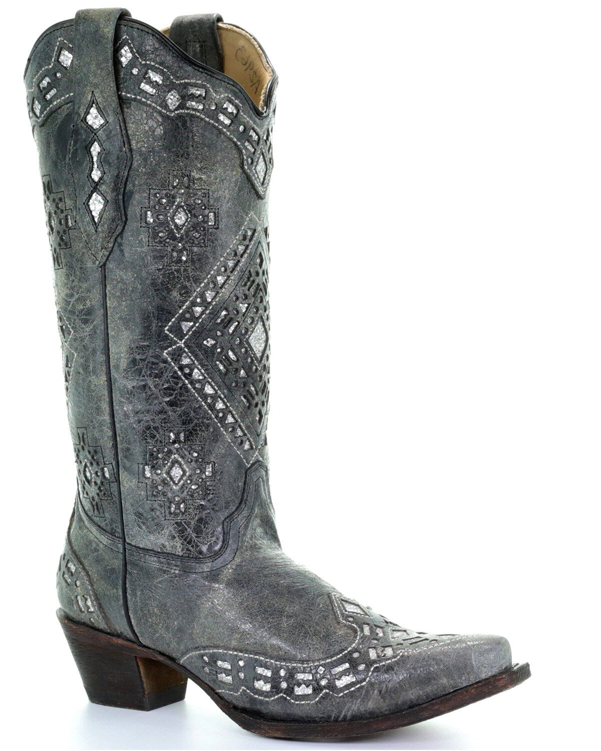 Women's Corral Glitter Inlay Western Boots - Snip Toe