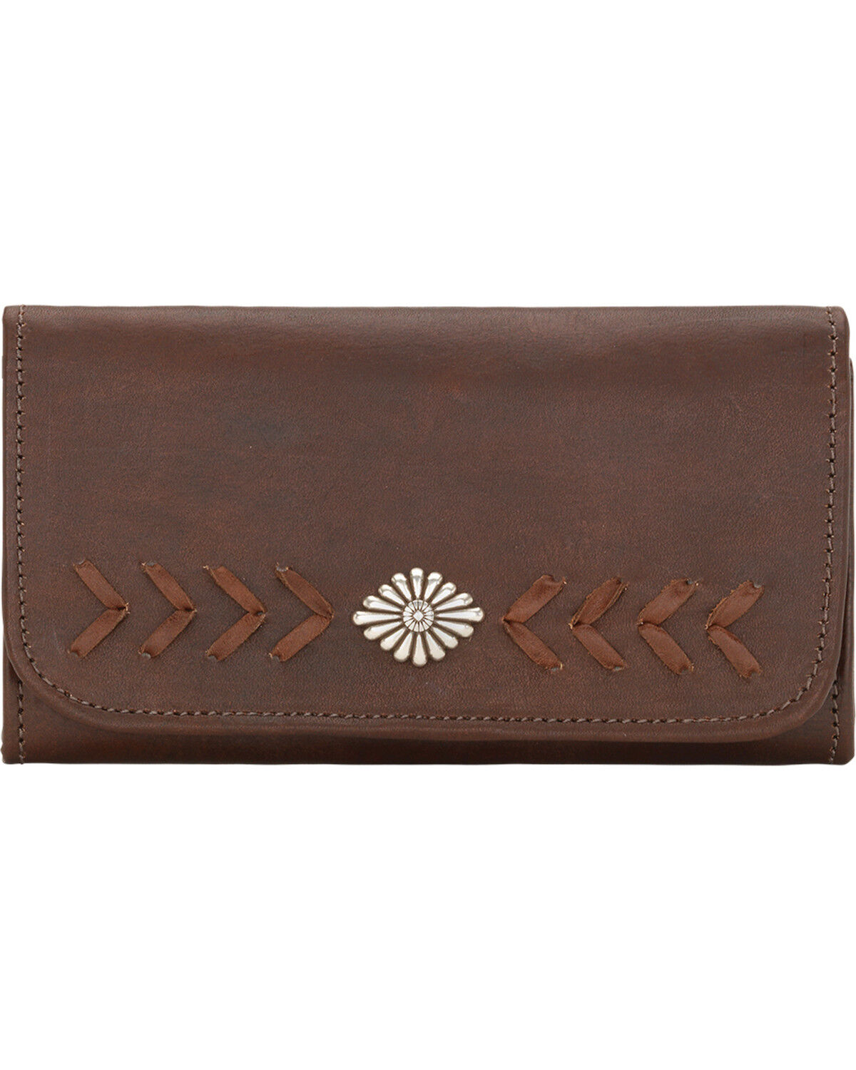 American West Mohave Canyon Ladies' Chestnut Brown Tri-Fold Wallet