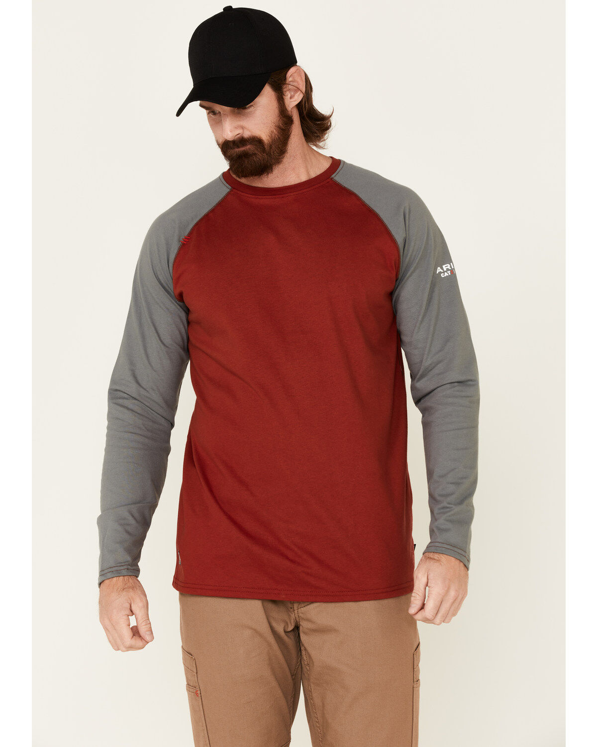 Men's Ariat FR Long Sleeve Baseball Work T-Shirt