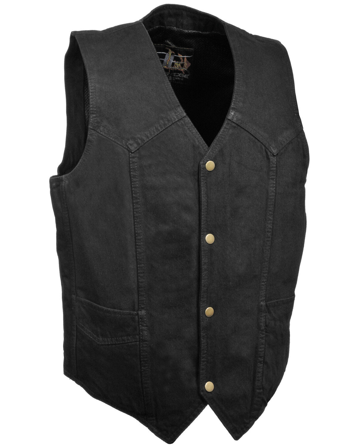 Men's Milwaukee Leather 3X Classic Snap Front Denim Biker Vest