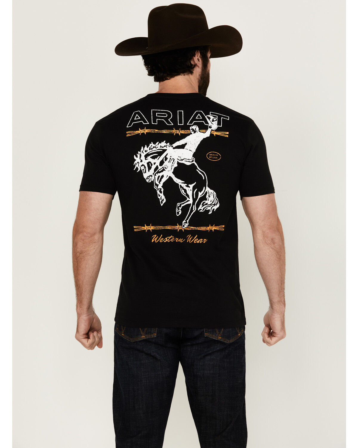 Men's Ariat Western Wear Cowboy Short Sleeve Graphic T-Shirt