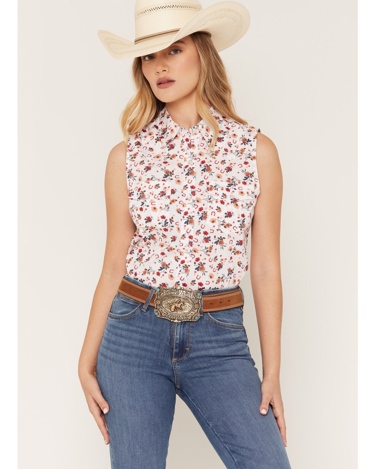 Women's Wrangler Retro Boot Barn Exclusive Horseshoe Floral Print Slee