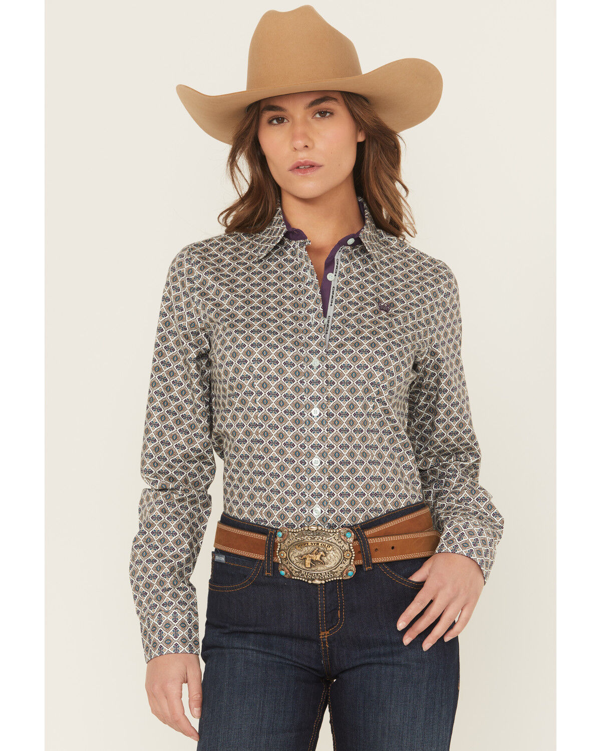 Women's Cinch Medallion Print Long Sleeve Button-Down Western Shirt