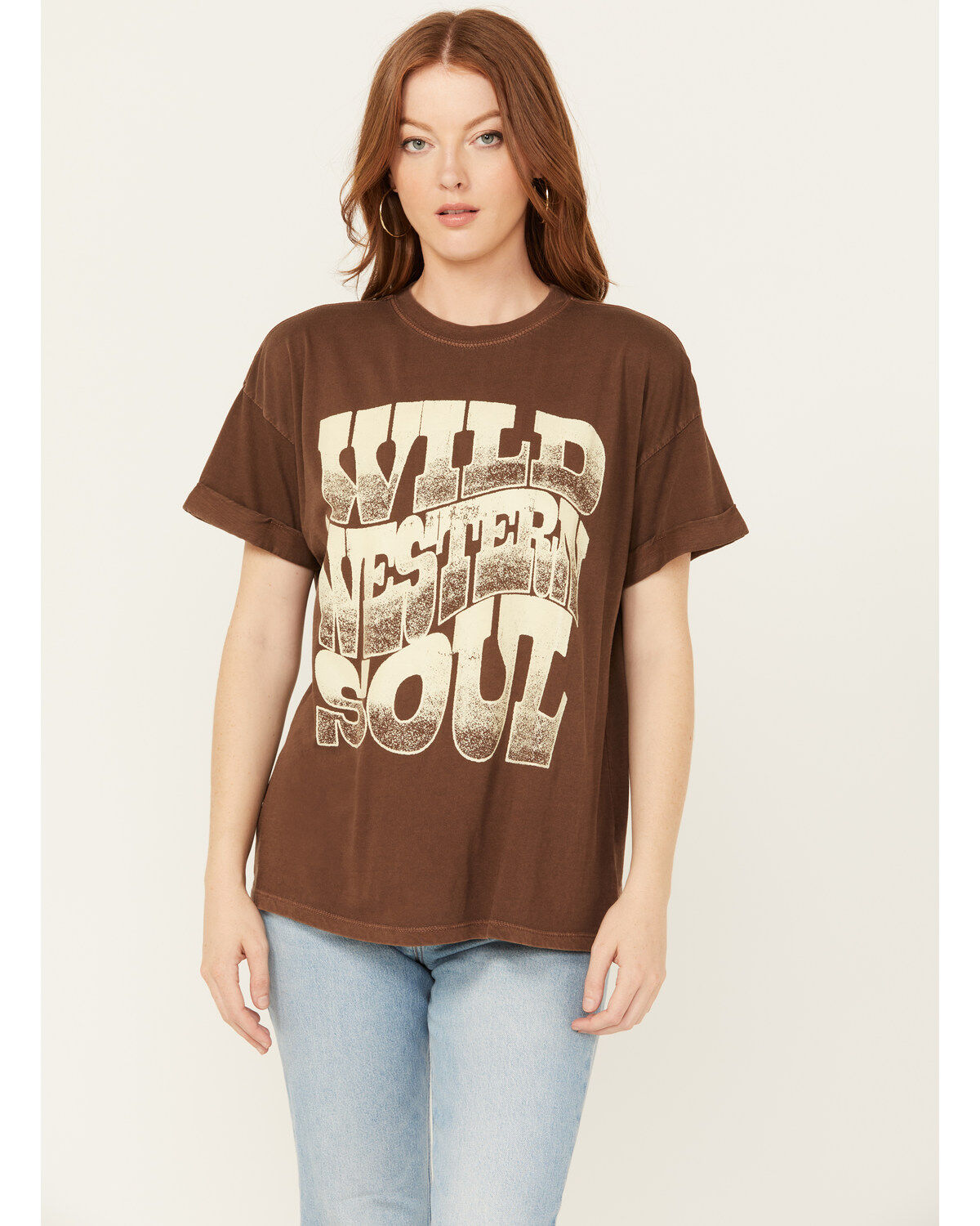 Women's Girl Dangerous Wild Western Soul Relaxed Short Sleeve Graphic