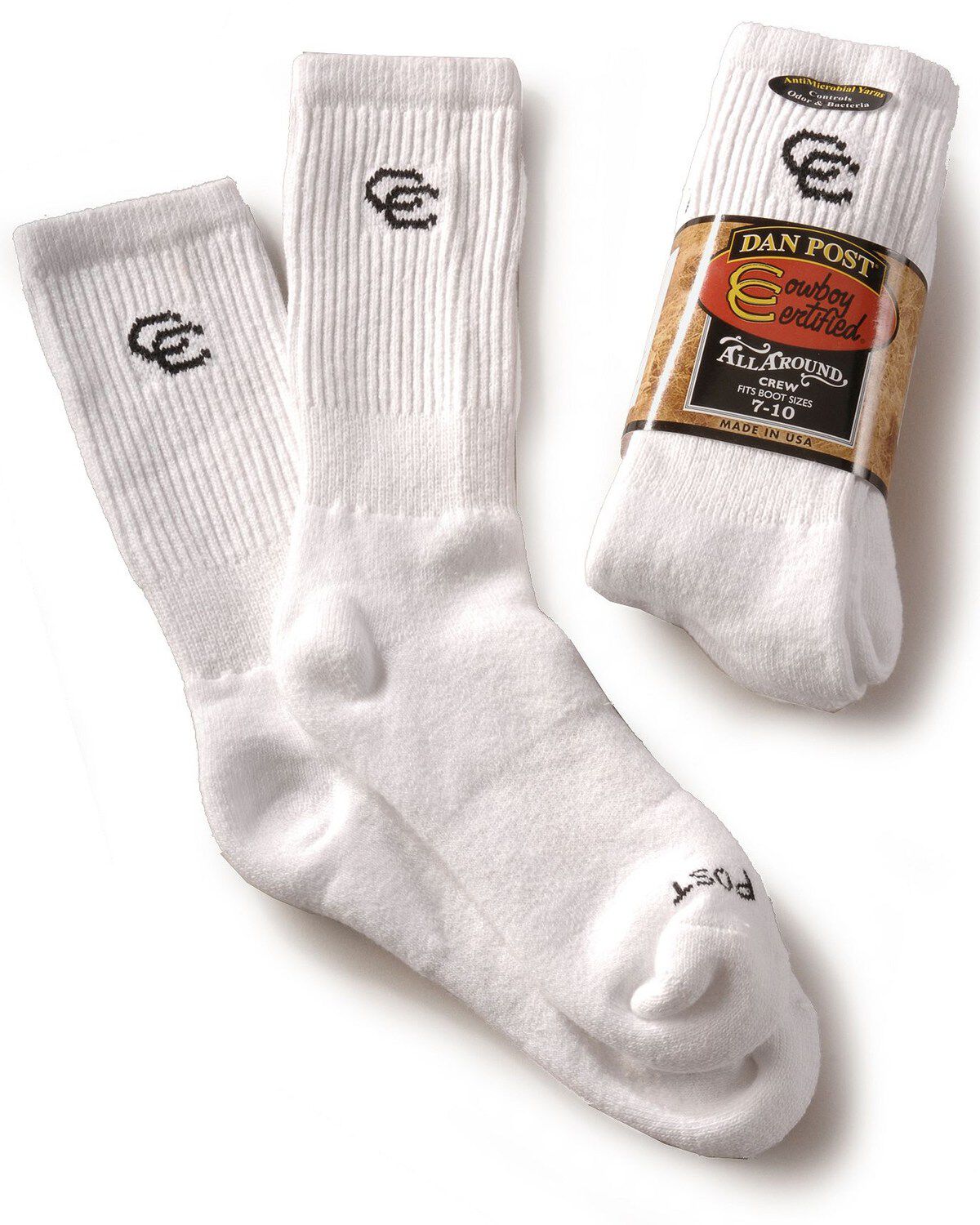 Men's Dan Post Cowboy Certified Crew Socks (2-Pack) - Sizes 10.5 - 13