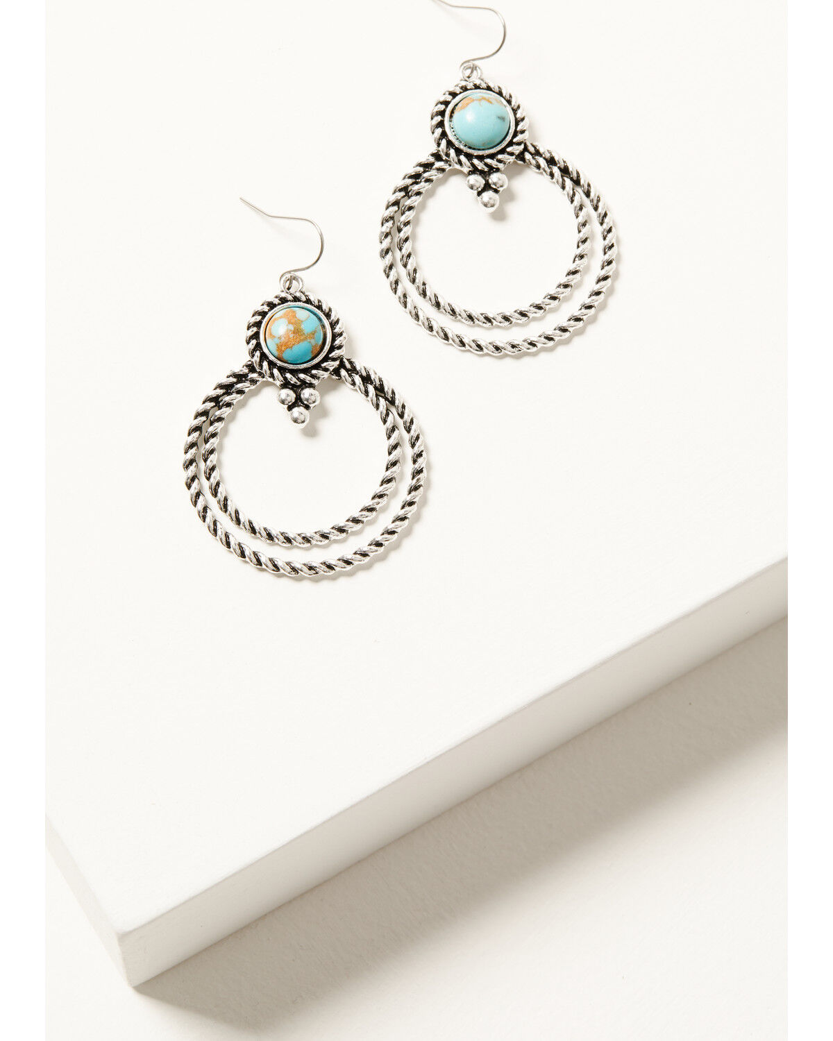 Women's Shyanne Double Hoop Turquoise-Toned Earrings