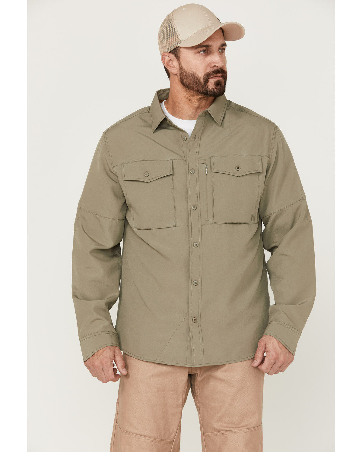 Men's Brothers and Sons Dobby Performance Long Sleeve Button-Down West