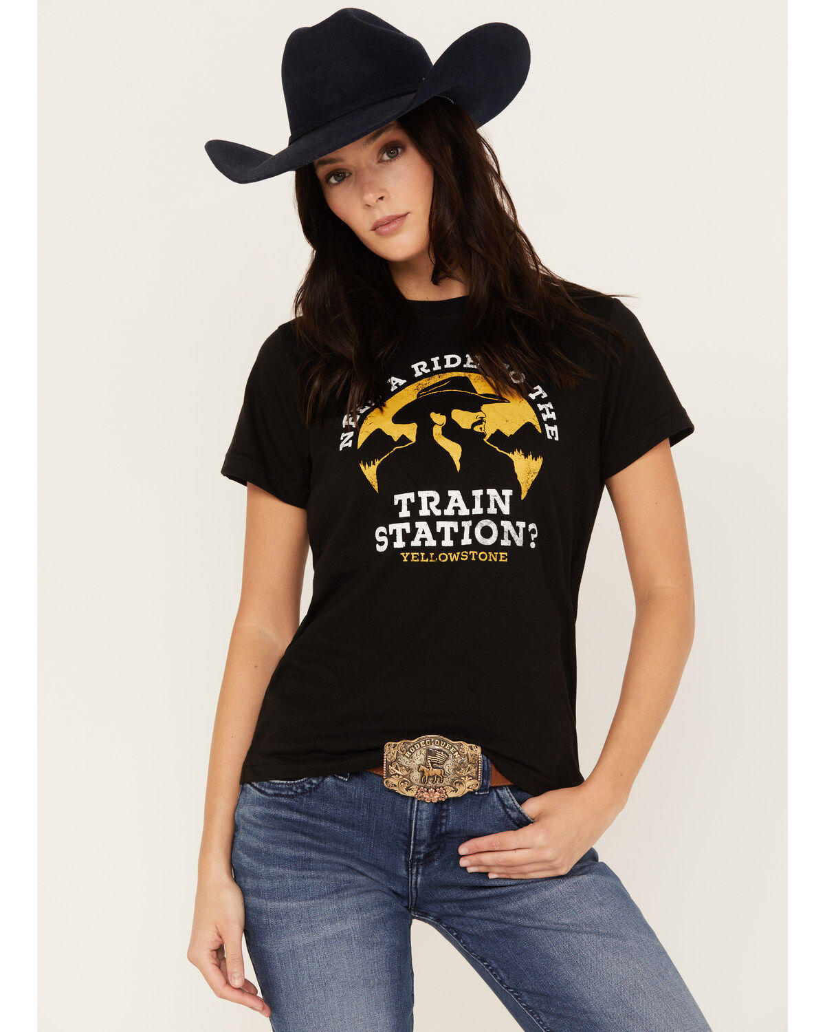 Women's Yellowstone Paramount Network's Train Station Short Sleeve Gra