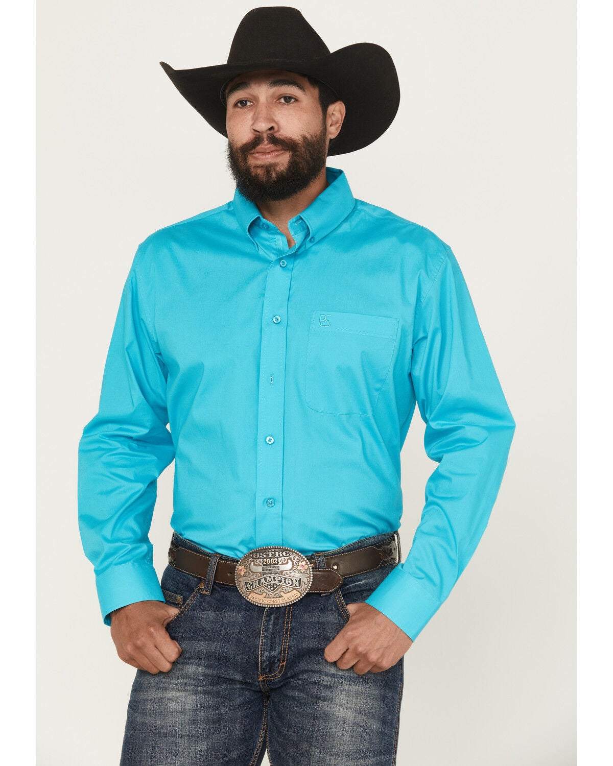 Men's Panhandle Select Solid Long Sleeve Button-Down Stretch Western S