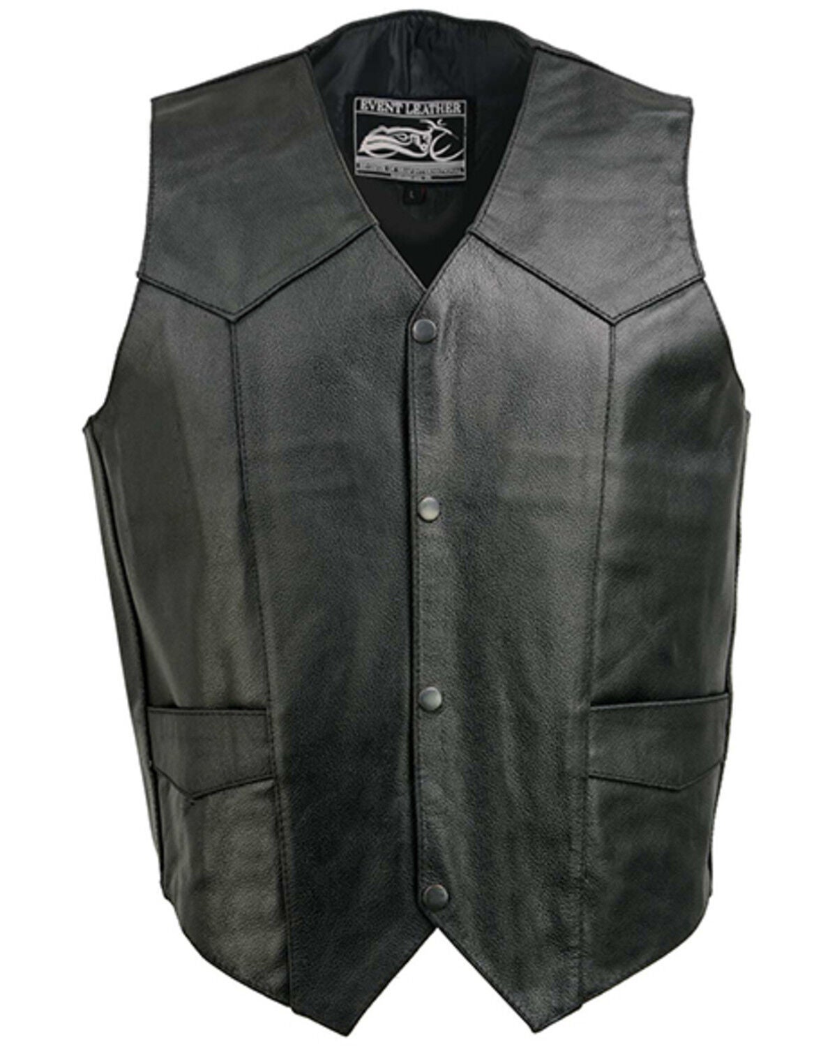 Men's Milwaukee Leather Classic Snap Front Biker Vest - Big