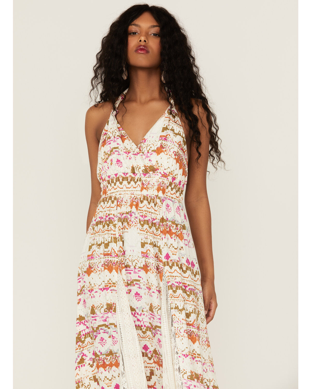 Women's Shyanne Abstract Southwestern Halter Top Maxi Dress