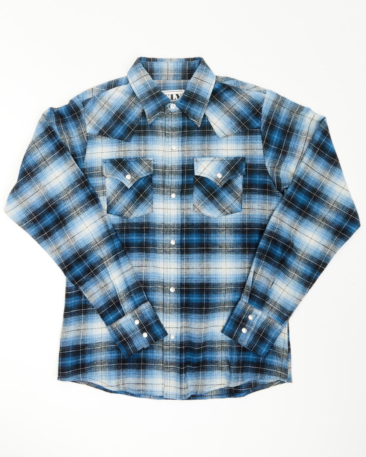 Ely Walker Boy's Plaid Print Long Sleeve Snap Flannel Shirt
