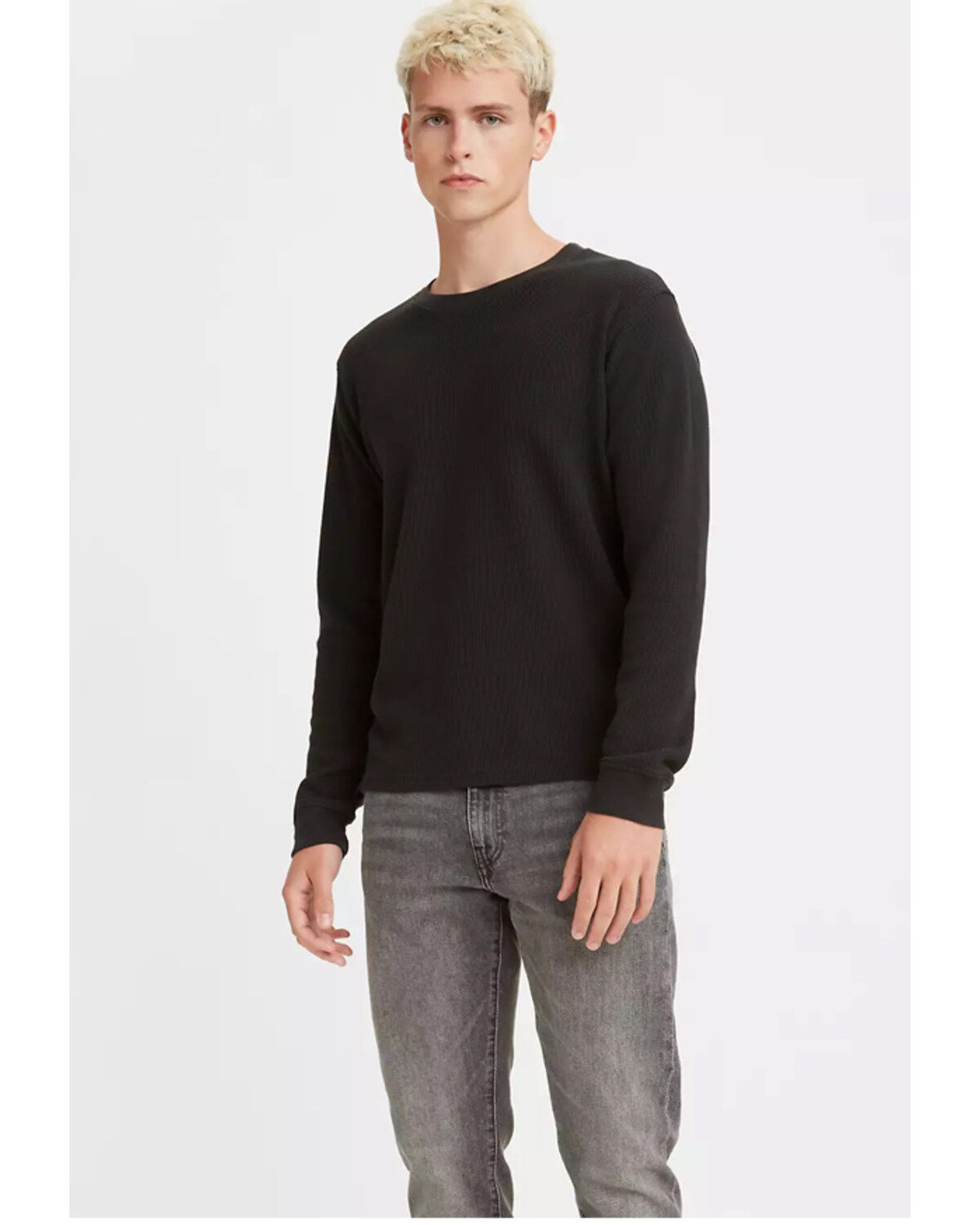 Men's Levi's Solid Black Relaxed Thermal Long Sleeve T-Shirt