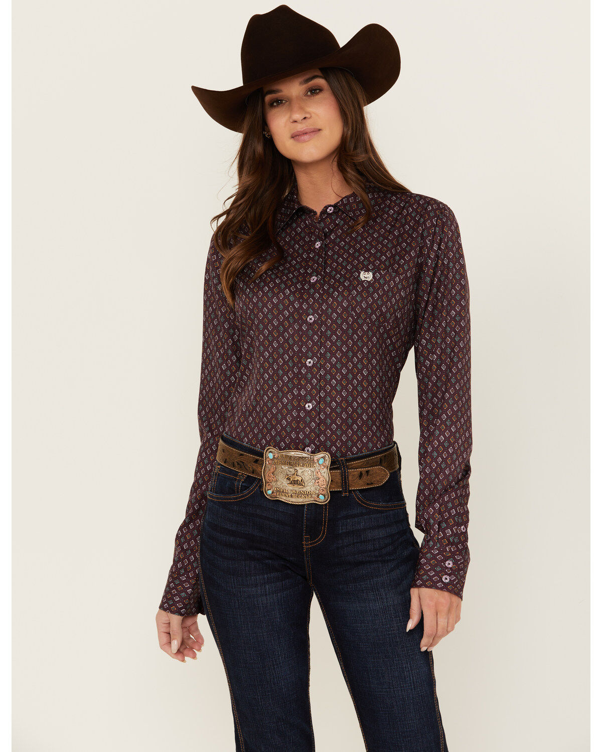 Women's Cinch ARENAFLEX Printed Long Sleeve Button-Down Western Shirt