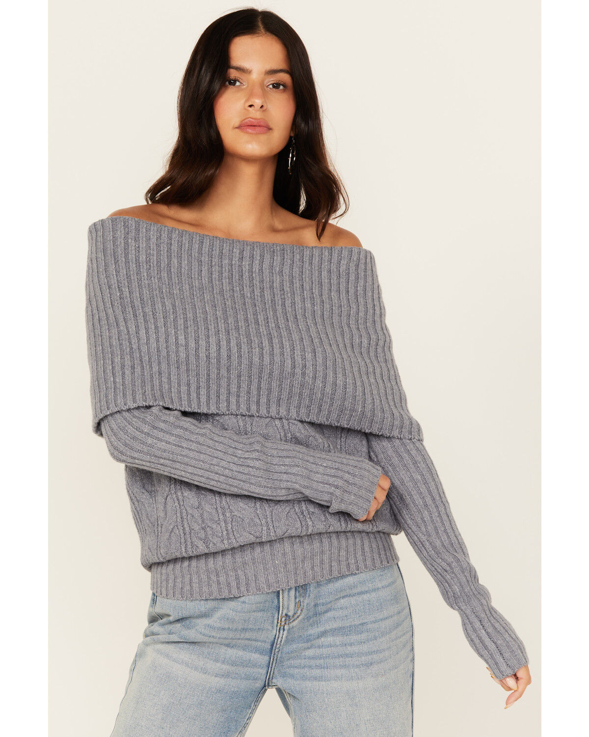 Women's Shyanne Off The Shoulder Cable Knit Sweater