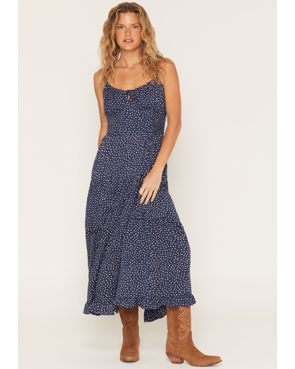 Women's Angie Sleeveless Polka Dot Midi Dress