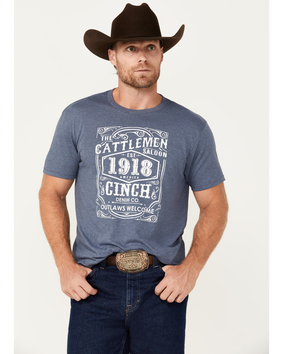 Men's Cinch Cattleman Saloon Outlaws Welcome Short Sleeve Graphic T-Sh