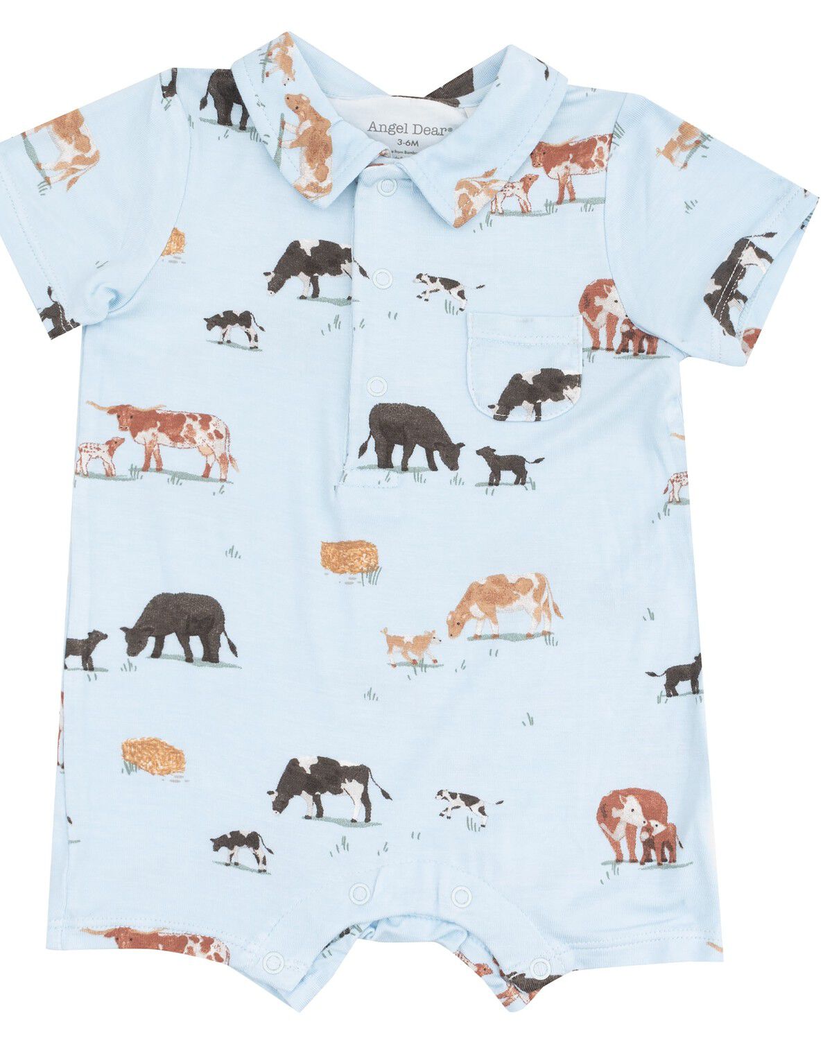 Boys' Angel Dear Infant Cow Families Short Sleeve Onesie
