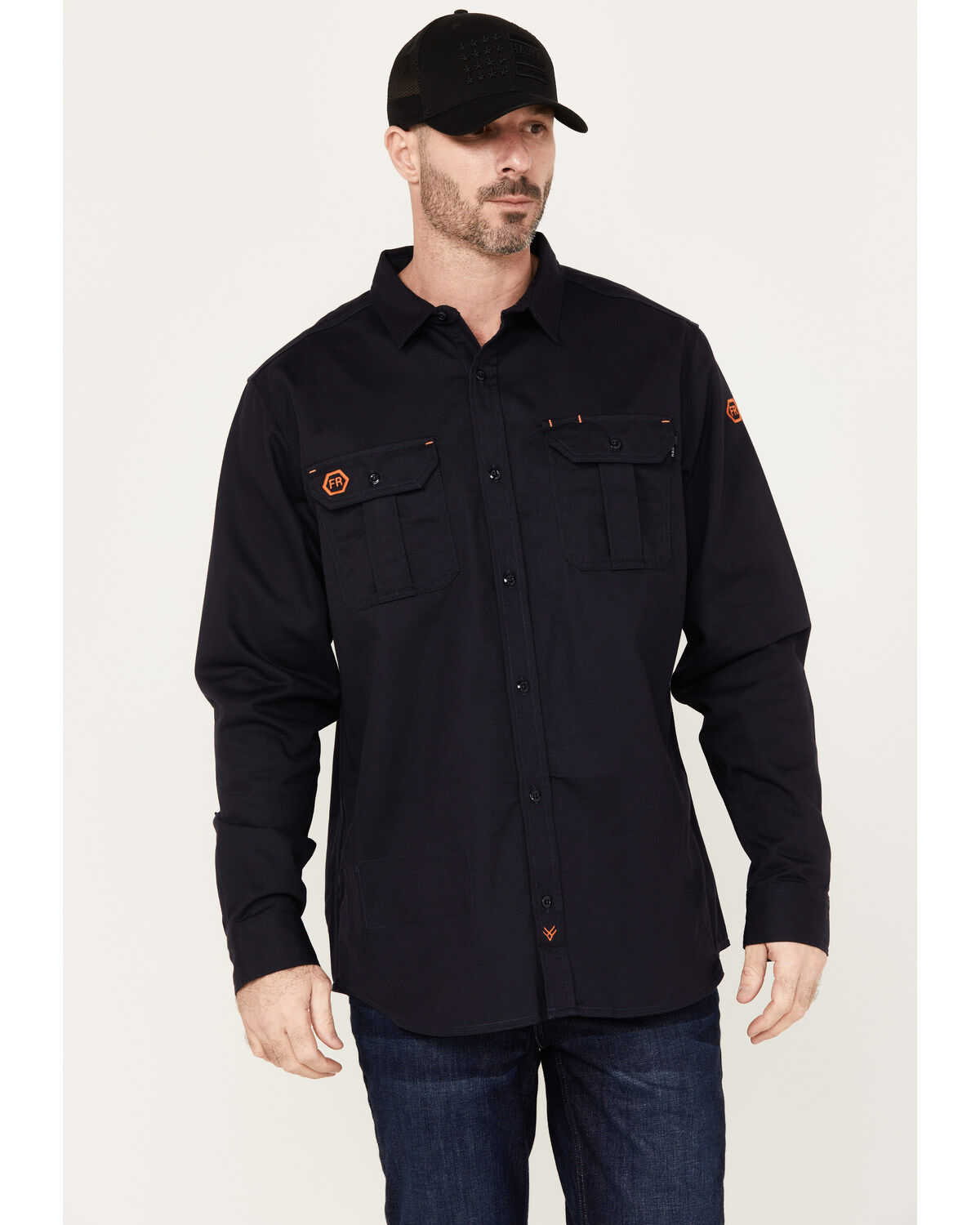 Men's Hawx FR Solid Long Sleeve Button-Down Woven Shirt