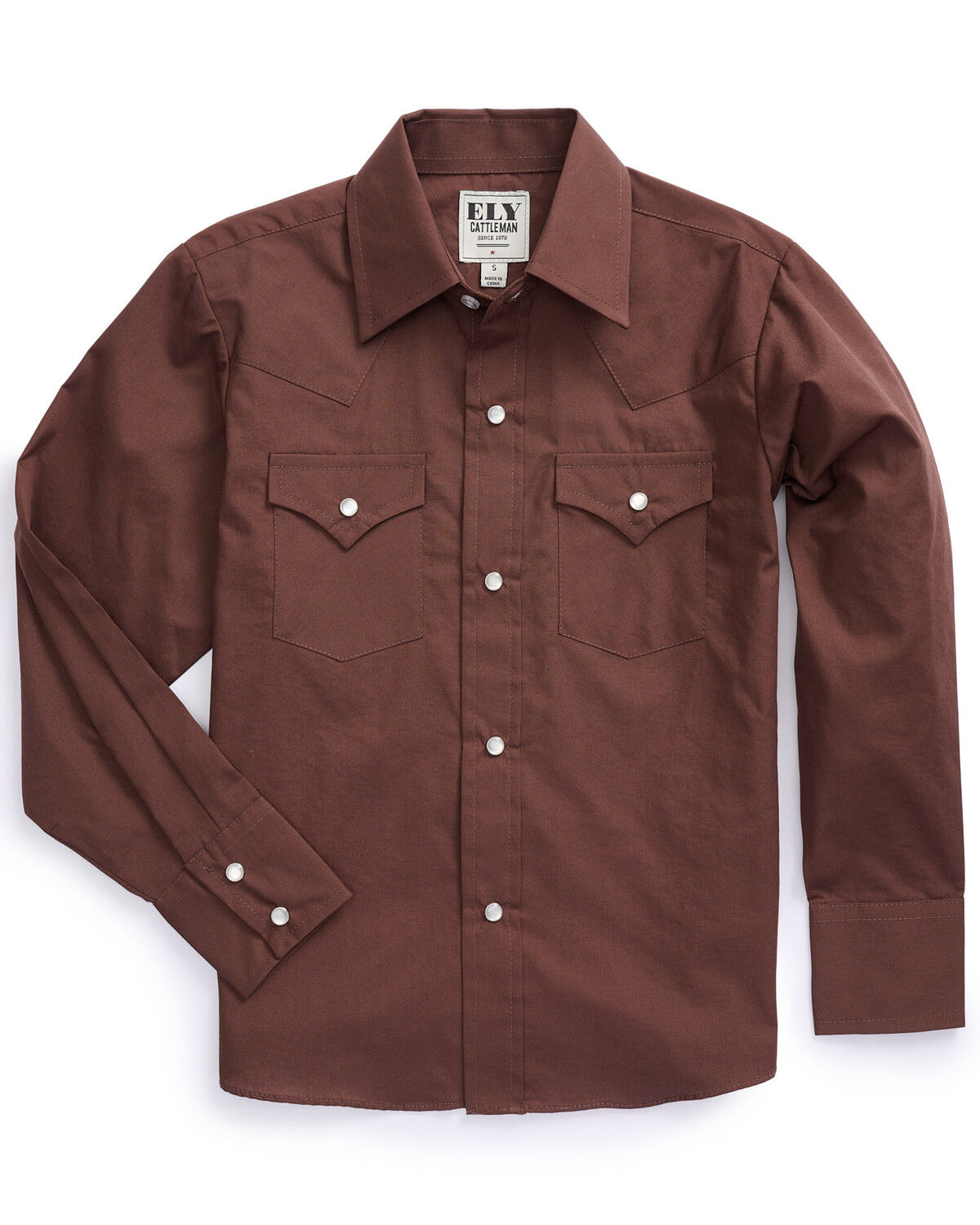 Boys' Ely Walker Solid Long Sleeve Pearl Snap Western Shirt