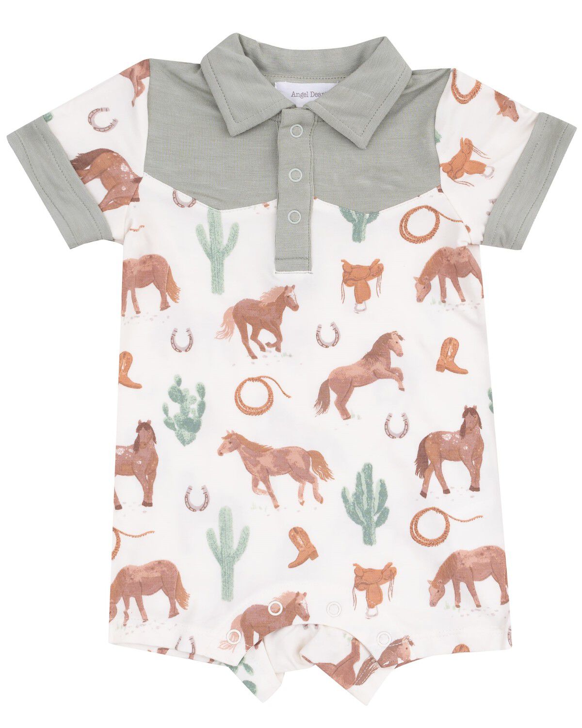 Boys' Angel Dear Infant Cowboy Polo Short Sleeve Onesie