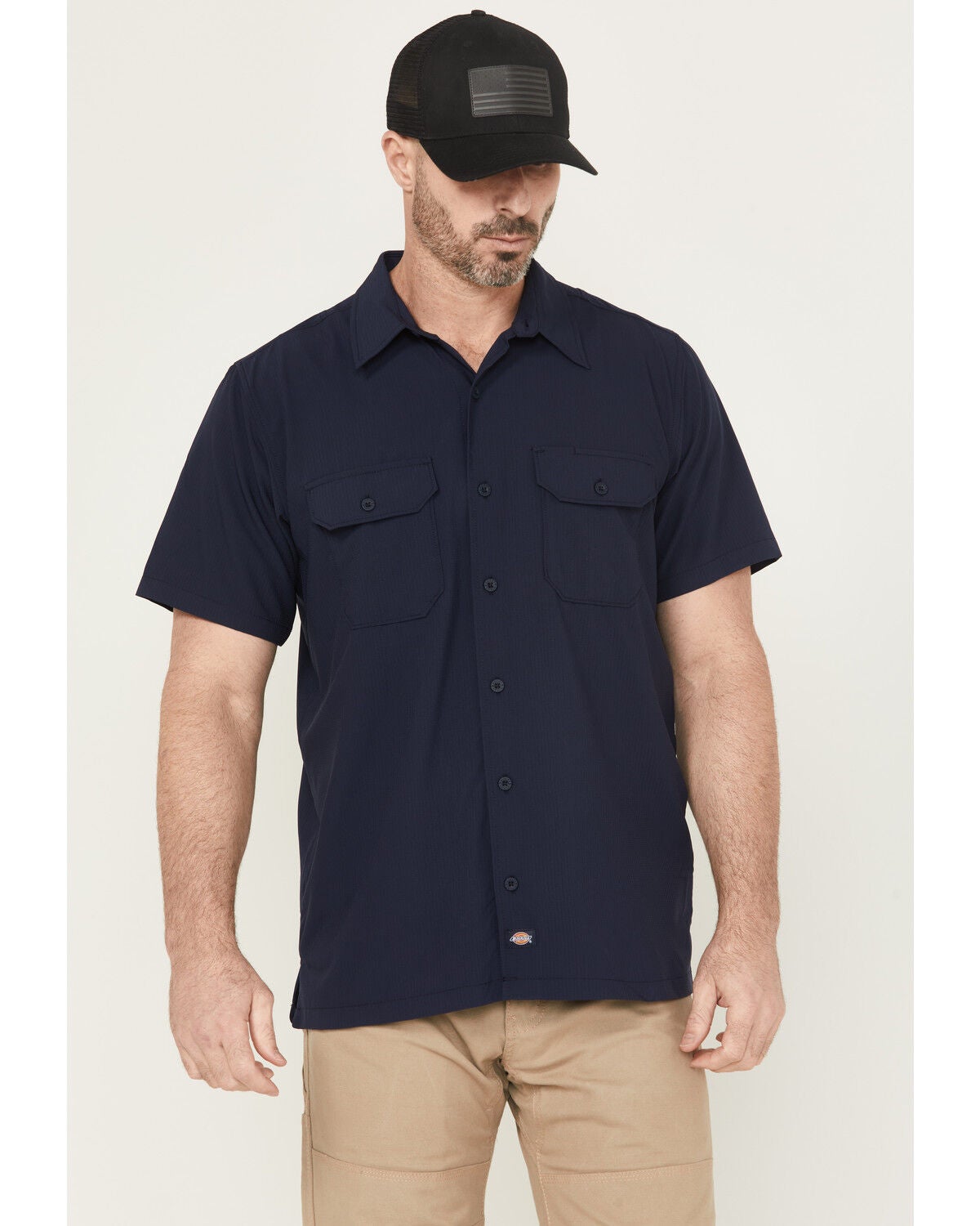 Men's Dickies Solid Short Sleeve Button-Down Performance Work Shirt