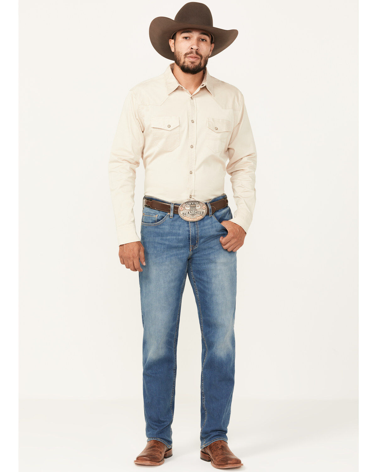 Men's DEVIL-DOG Dungarees Powells Medium Wash Slim Straight Stretch Je