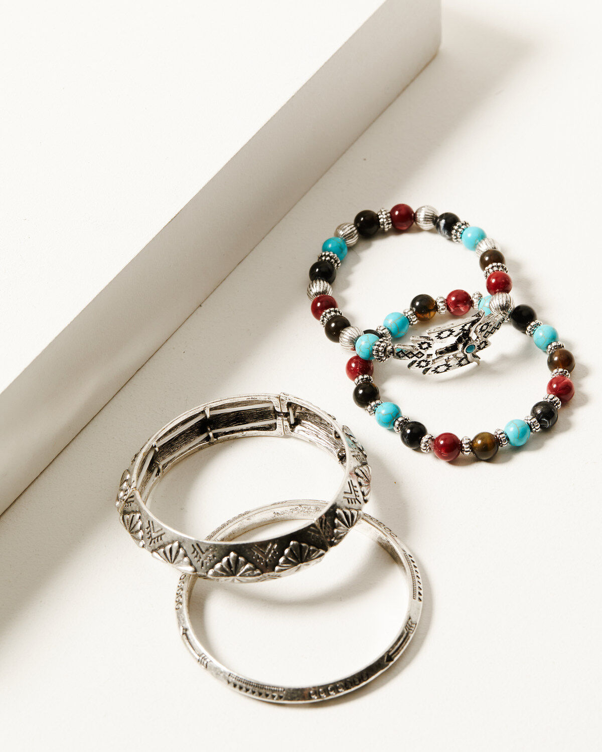 Women's Shyanne 4-Piece Dakota Silver & Mixed-Bead Bracelet Set