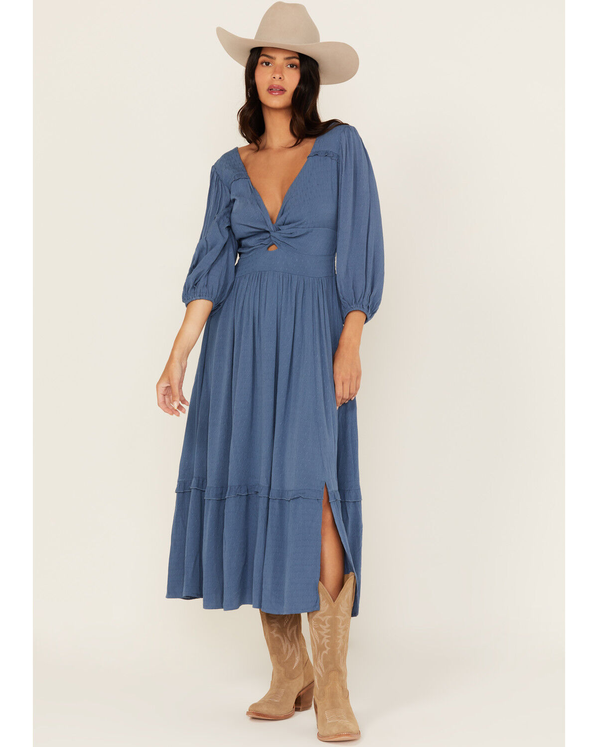 Women's Wild Moss Knot Front Midi Dress