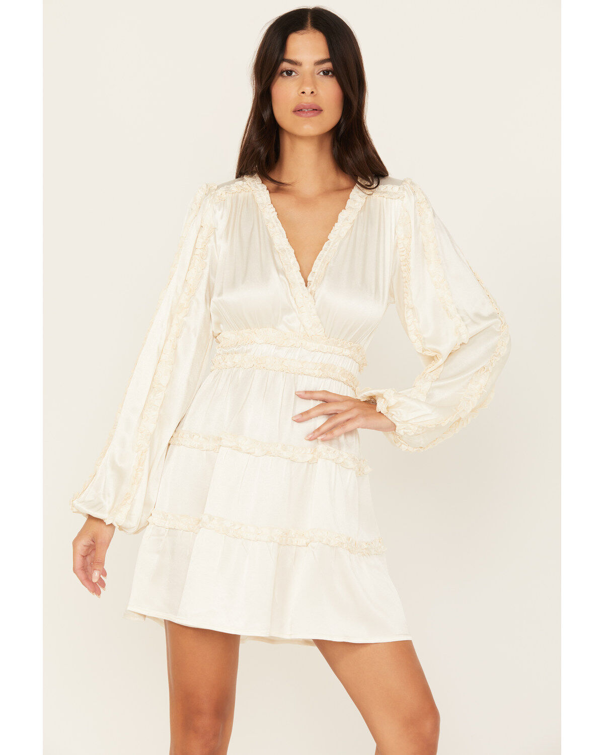 Women's Shyanne Ruffle Satin Mini Dress