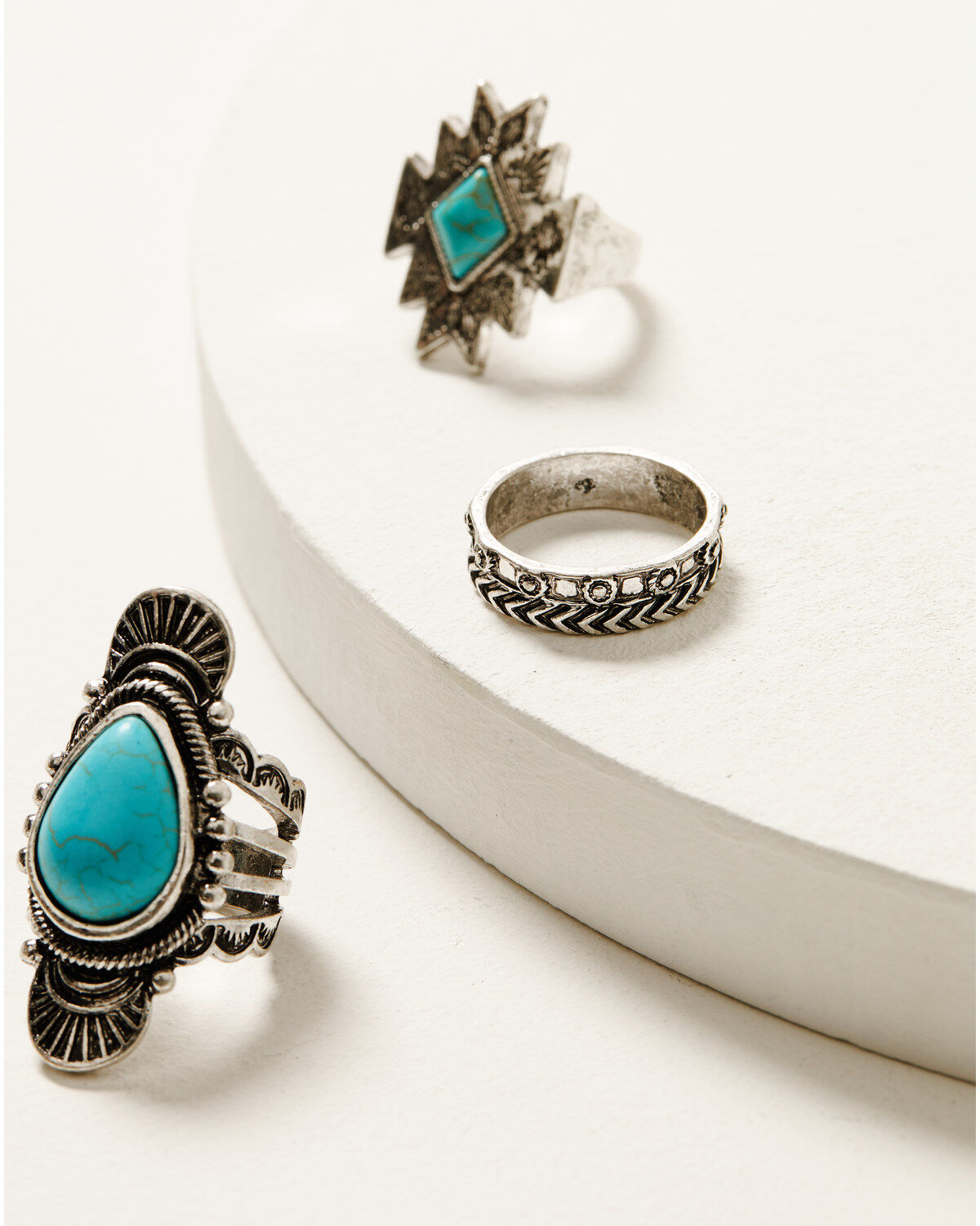 Women's Shyanne Dakota Silver & Turquoise 3-Piece Ring Set