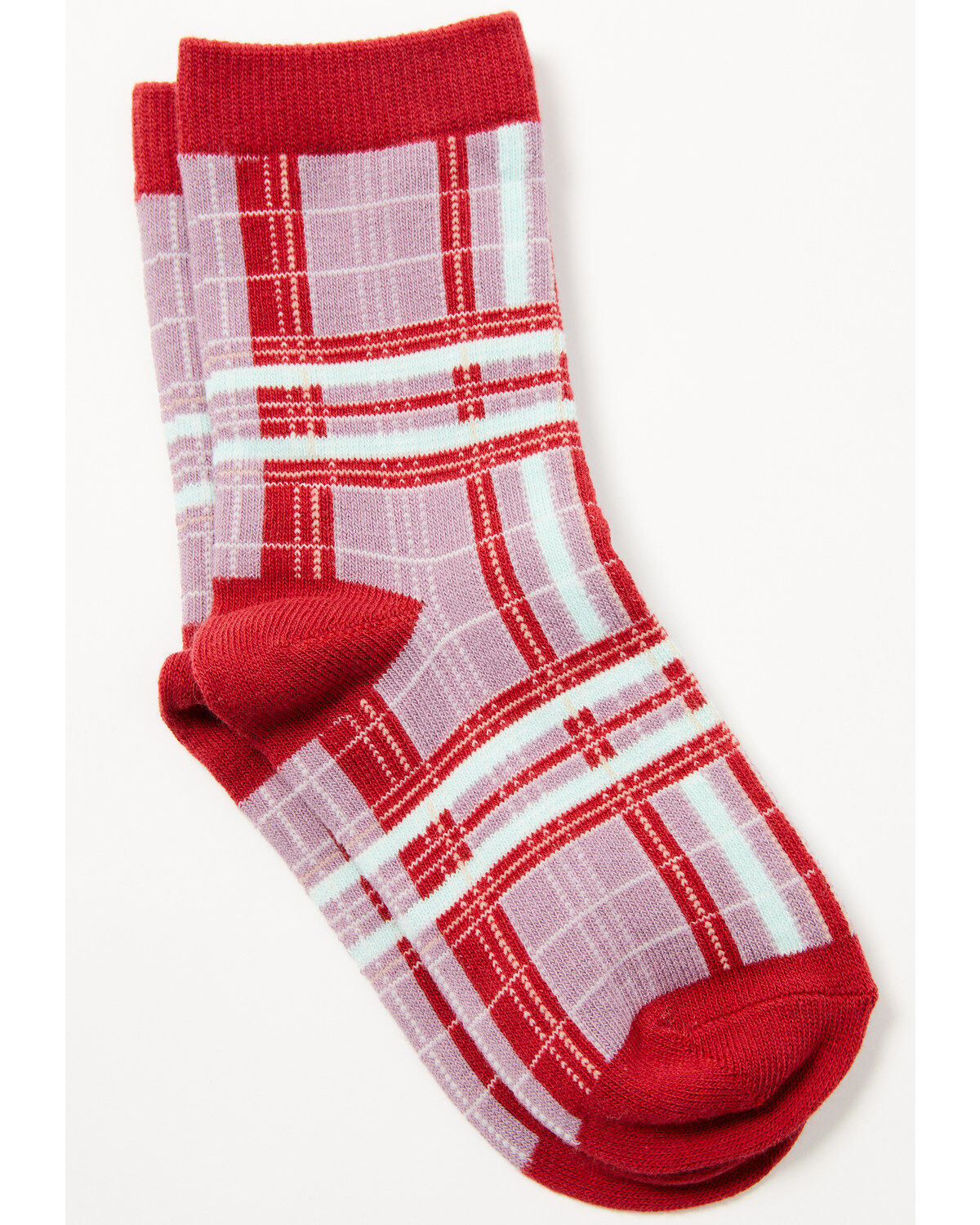 Girls' Shyanne Plaid Print Crew Socks