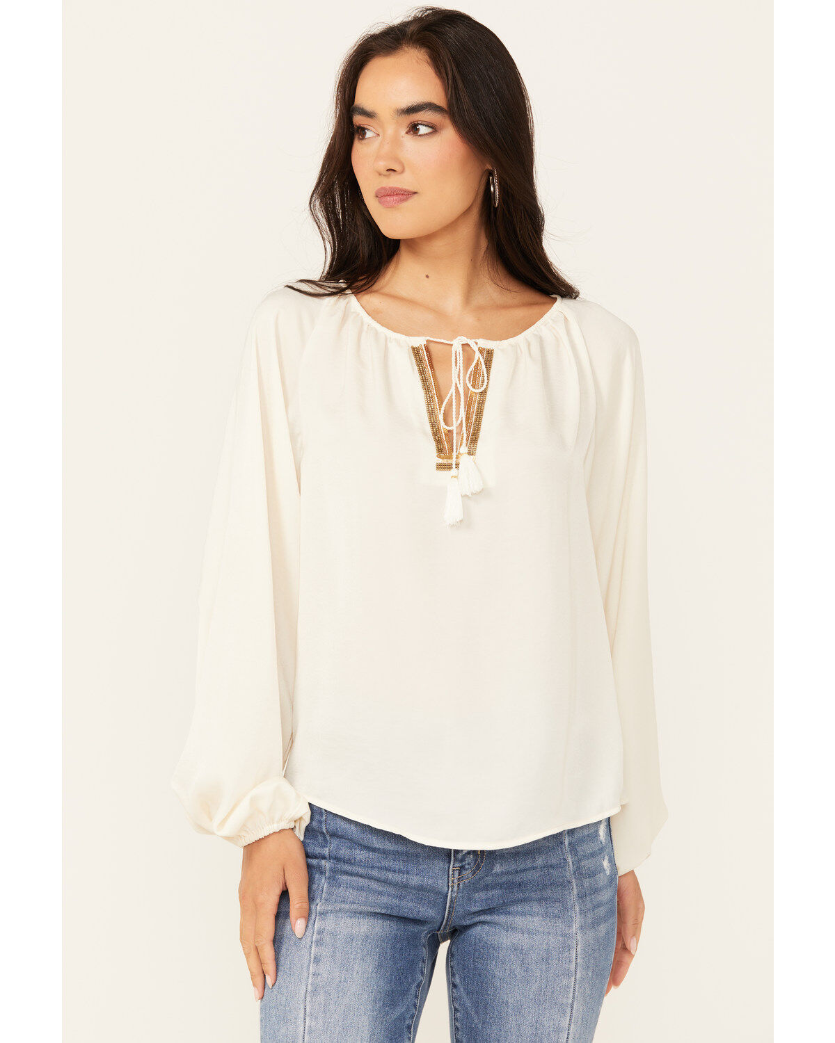 Women's Shyanne Washed Satin Tunic Blouse