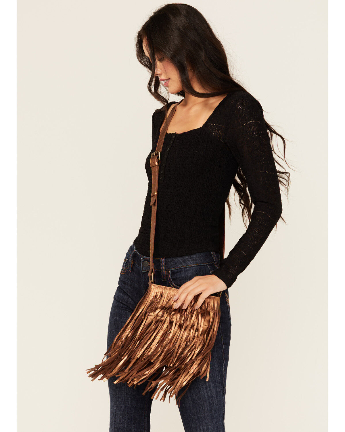 Women's Idyllwind Camarillo Metallic Fringe Suede Crossbody Bag