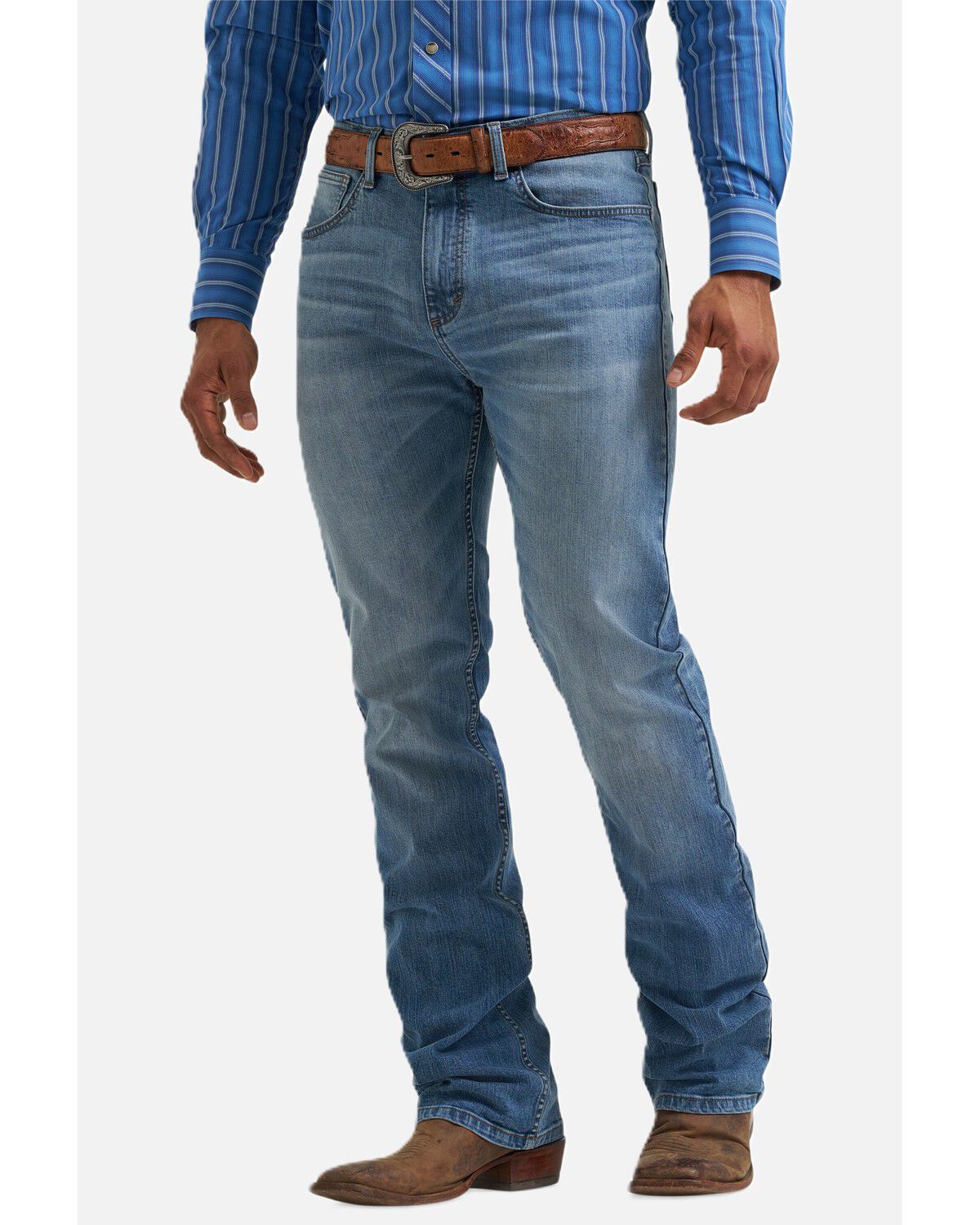 Men's Wrangler 20X Topsail Medium Wash Slim Vintage Bootcut Stretch De