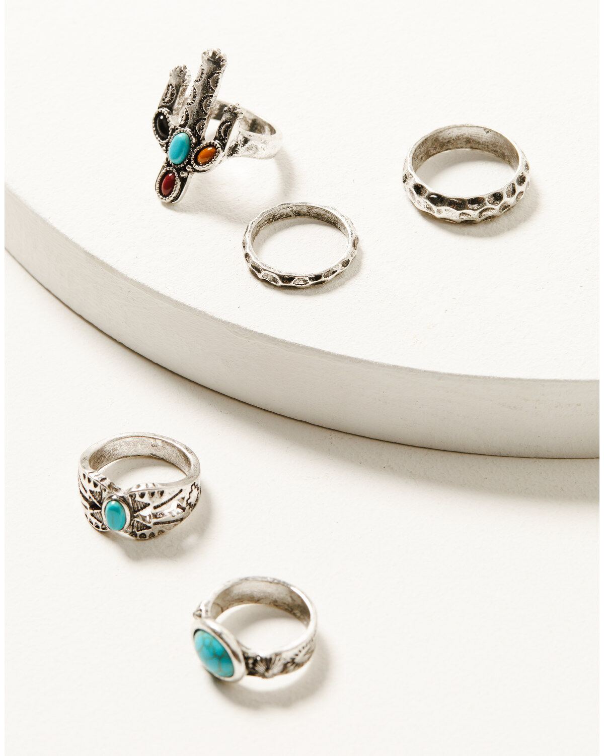 Women's Shyanne Dakota Silver Cactus 5-Piece Ring Set