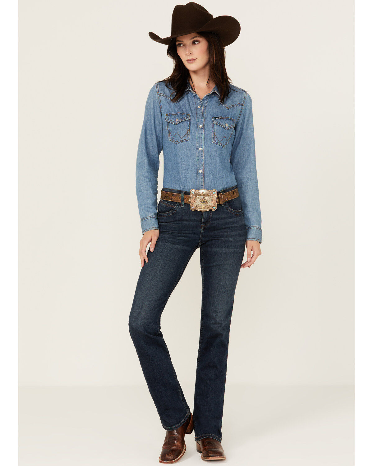 Women's Wrangler Q-Baby Medium Wash Mid Rise Ultimate Riding Bootcut J