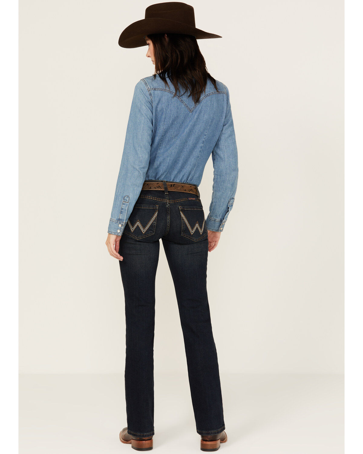 Women's Wrangler Shiloh Dark Wash Low Rise Ultimate Riding Stretch Boo