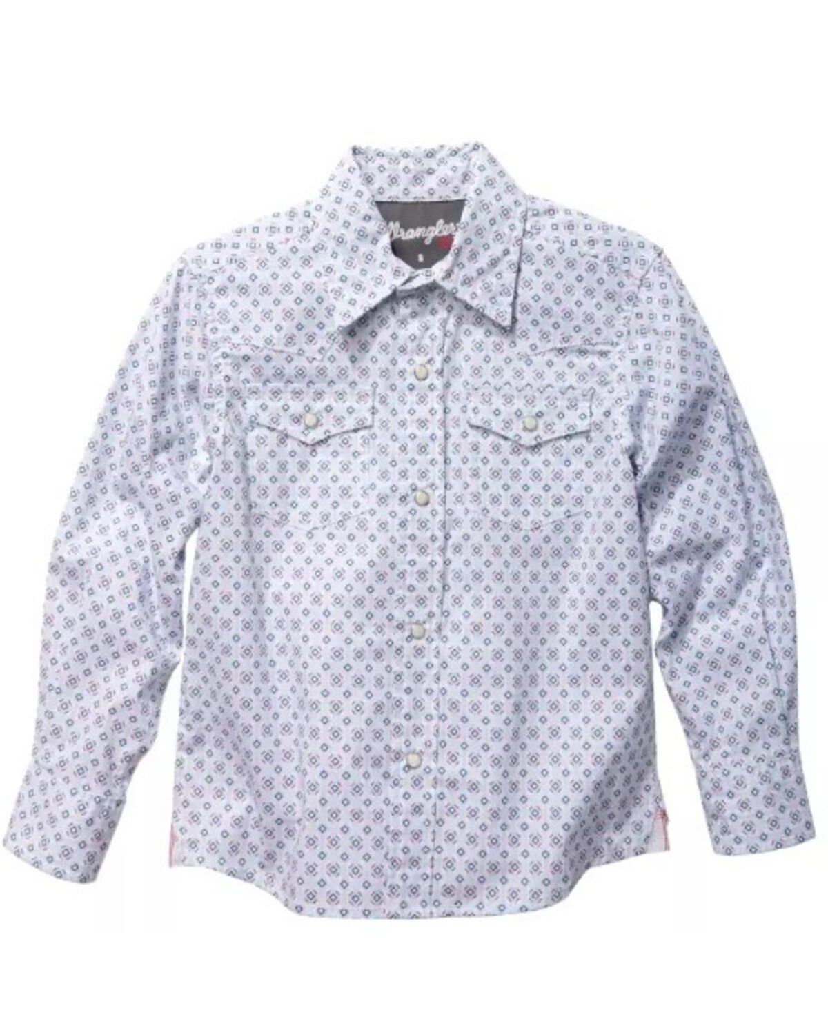 Boys' Wrangler 20x Geo Print Long Sleeve Snap Western Shirt