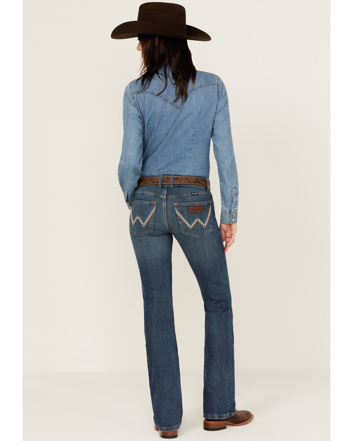Women's Wrangler Retro Mae Medium Wash Mid Rise Stretch Bootcut Jeans