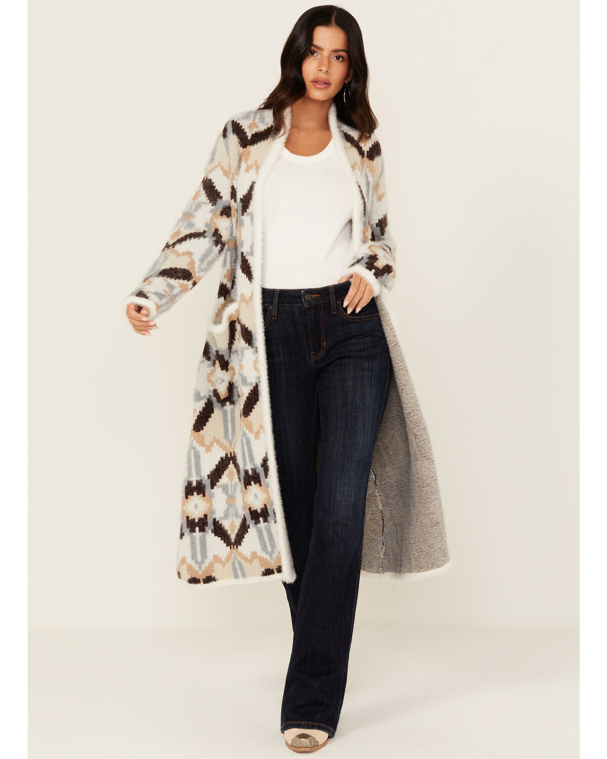 Women's Shyanne Southwestern Print Long Cardigan