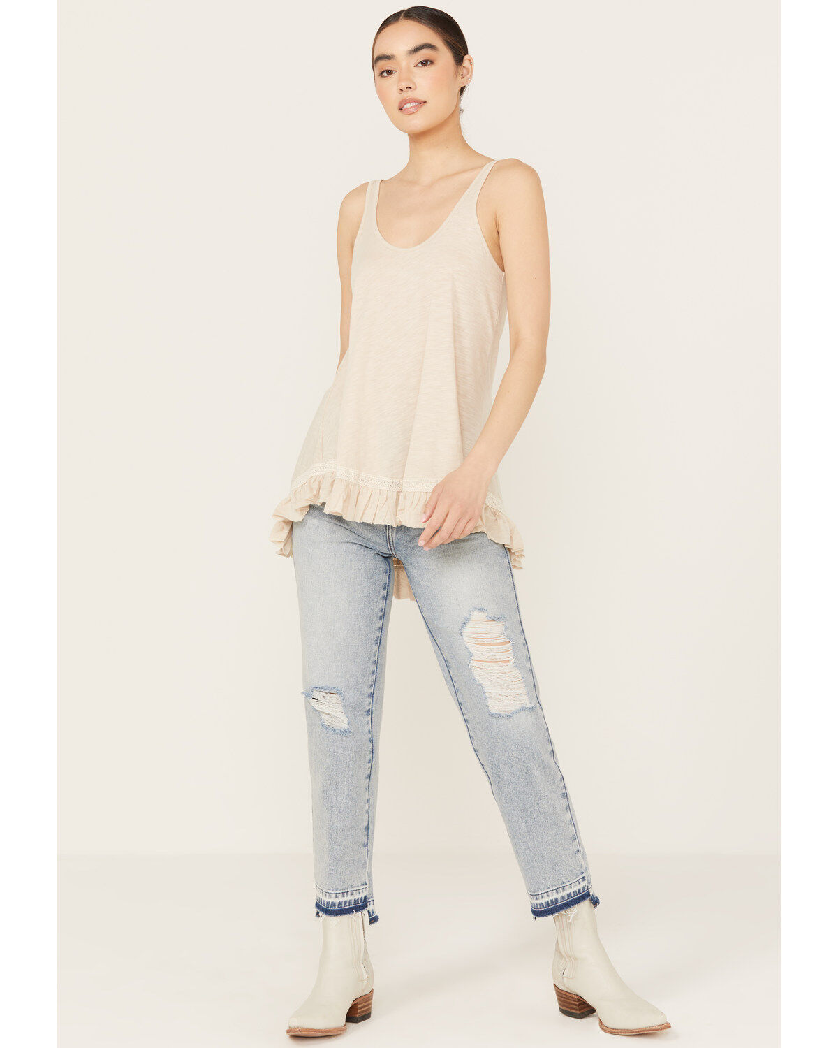 Women's Angie Ruffle Hem Tank Top