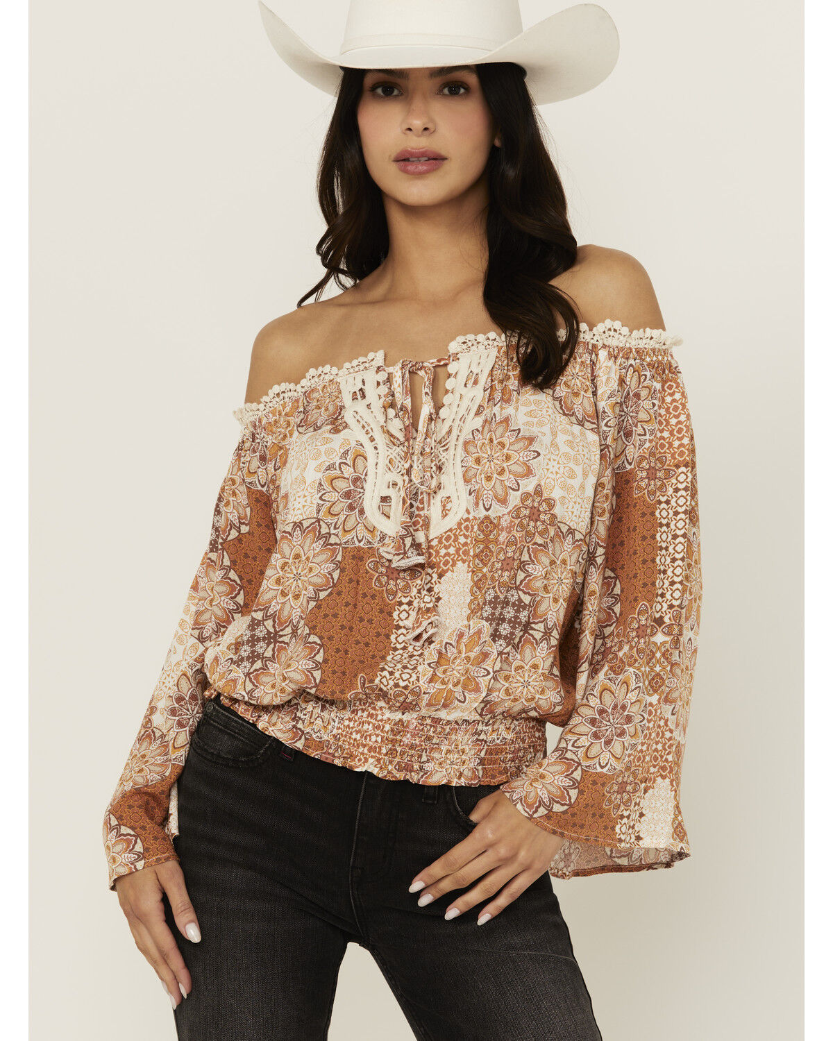 Women's Wild Moss Off The Shoulder Peasant Top