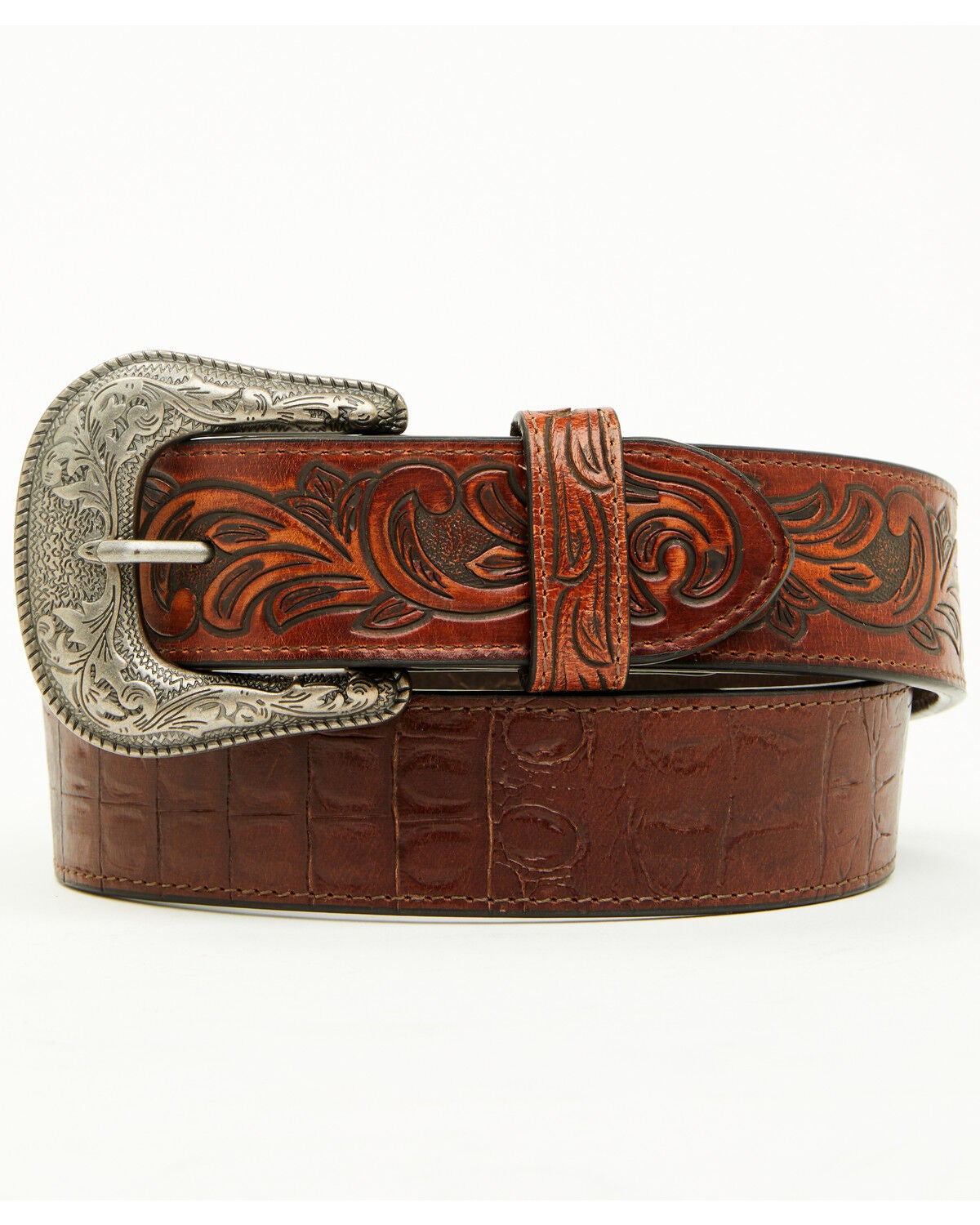 Men's Cody James Alligator Print Leather Belt
