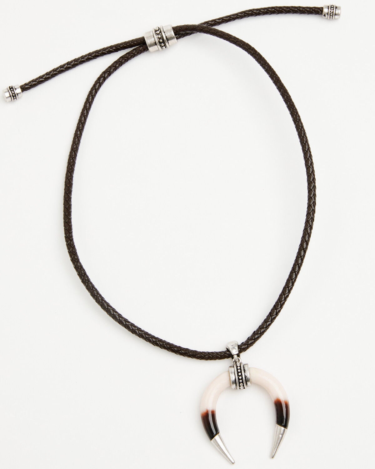 Women's Idyllwind Braided Leather Bone Crescent Necklace