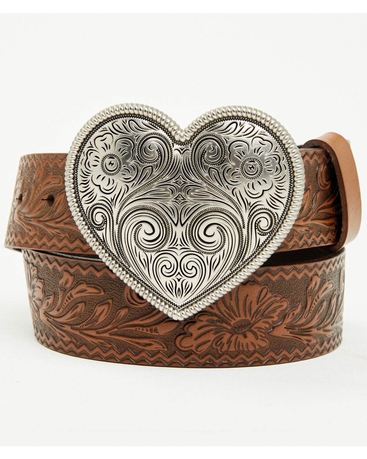 Women's Shyanne Valentina Embossed Heart Buckle Belt