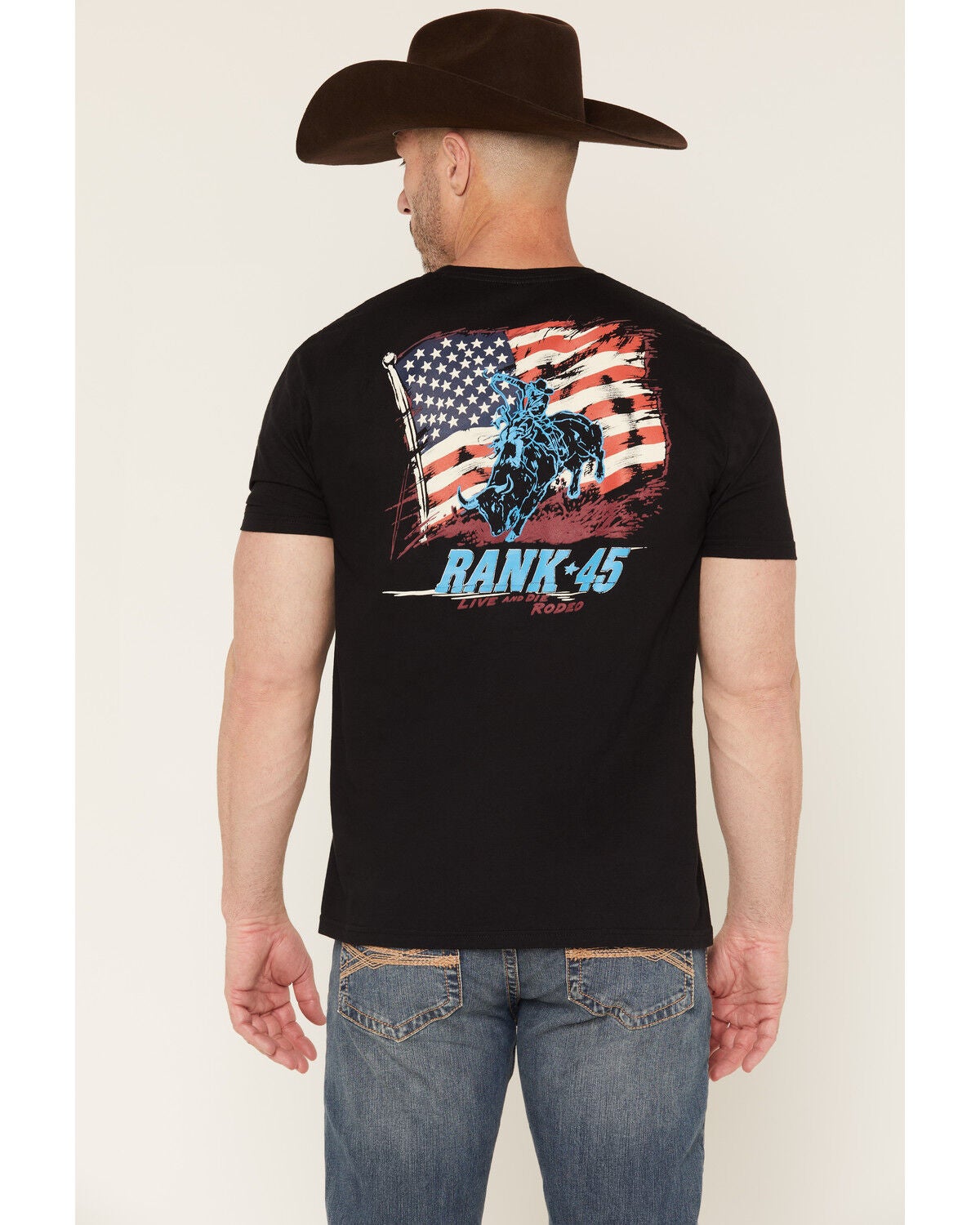 Men's RANK 45 Live And Die Rodeo Short Sleeve Graphic T-Shirt